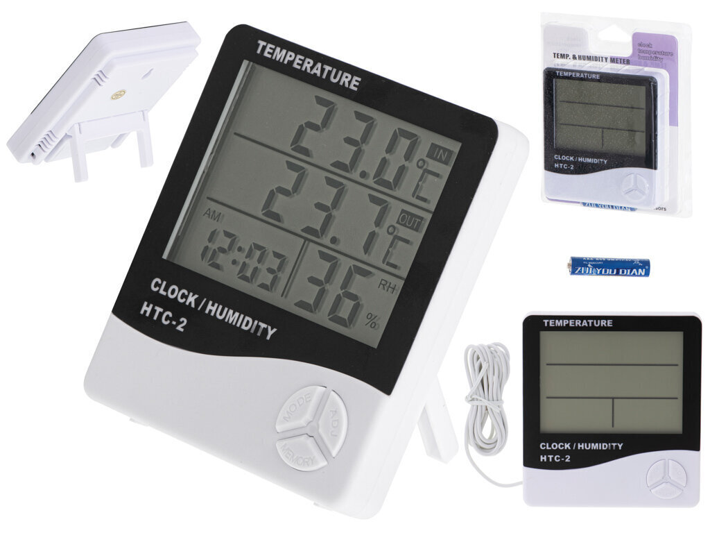 Hügromeeter - kella ja niiskusmõõtja funktsioonidega termomeeter цена и информация | Ilmajaamad, termomeetrid | kaup24.ee