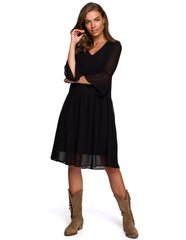 S236 Smooth šifoonist kleit - must hind ja info | Kleidid | kaup24.ee