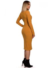 M542 Liibuv Kõrge kraega kleit - sinep Mustard XXL цена и информация | Платья | kaup24.ee