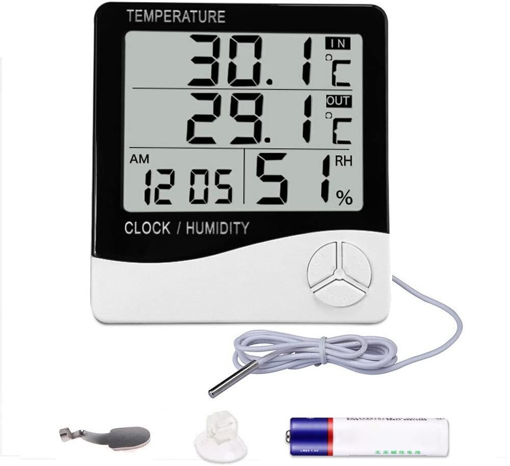 Digitaalne termomeeter - hüdromeeter, äratuskell цена и информация | Ilmajaamad, termomeetrid | kaup24.ee