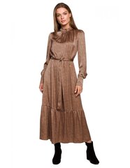 S290 Платье макси с оборкой - леопардовый принт - модель 2 цена и информация | Платья | kaup24.ee