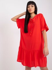 Naise punane satsidega kleit цена и информация | Платья | kaup24.ee