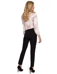 K093 Püksid, mille taga lõhikud - mustad hind ja info | Naiste püksid | kaup24.ee