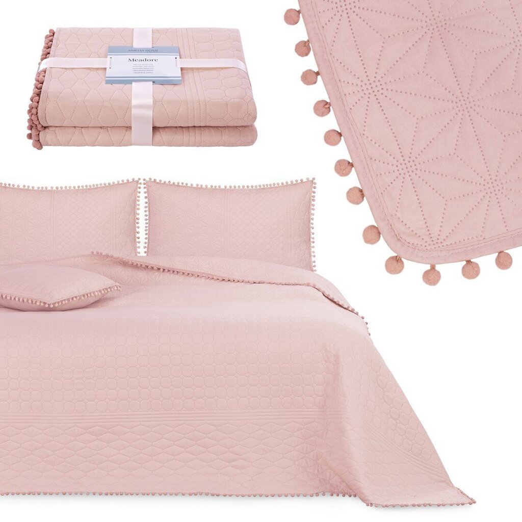 AmeliaHome tepitud voodikate koos tuttidega Meadore, 170x210 cm hind ja info | Voodikatted, pleedid | kaup24.ee