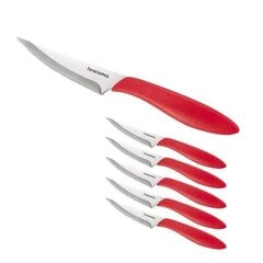 Набор ножей для пиццы Tescoma Presto, красный, 10 см, 6 шт. цена и информация | Ножи и аксессуары для них | kaup24.ee