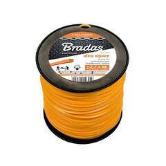 Trimmeri jõhv Bradas ULTRA Square, 3,0mm x 280m (2,5kg) цена и информация | Запчасти для садовой техники | kaup24.ee