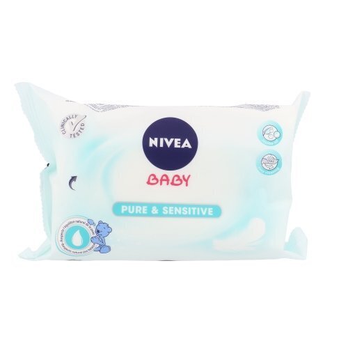 Nivea Baby Pure & Sensitive niisked salvrätikud 63 tk цена и информация | Niisked salvrätikud, vatipadjad ja -tikud | kaup24.ee