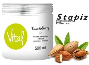 Juuksemask kahjustatud juustele Stapiz Vital Repair Dual Hairtip 60s 500 ml цена и информация | Маски, масла, сыворотки | kaup24.ee