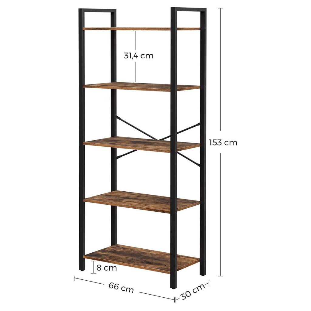 Riiul LLS061B01, pruun / must hind ja info | Riiulid | kaup24.ee