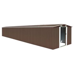 vidaXL aiakuur, pruun, 257 x 779 x 181 cm, tsingitud teras цена и информация | Садовые сараи, дровницы | kaup24.ee