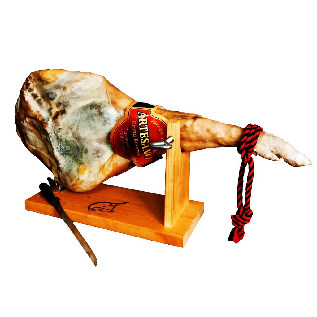 Jamon Gran reserva vinnutatud sink, 6,7kg-7,2kg + noaga alus Jamoniera цена и информация | Lihatooted | kaup24.ee