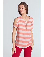 Triibuline väljalõigatud õlgadega pluus - B99 hind ja info | Naiste pluusid, särgid | kaup24.ee