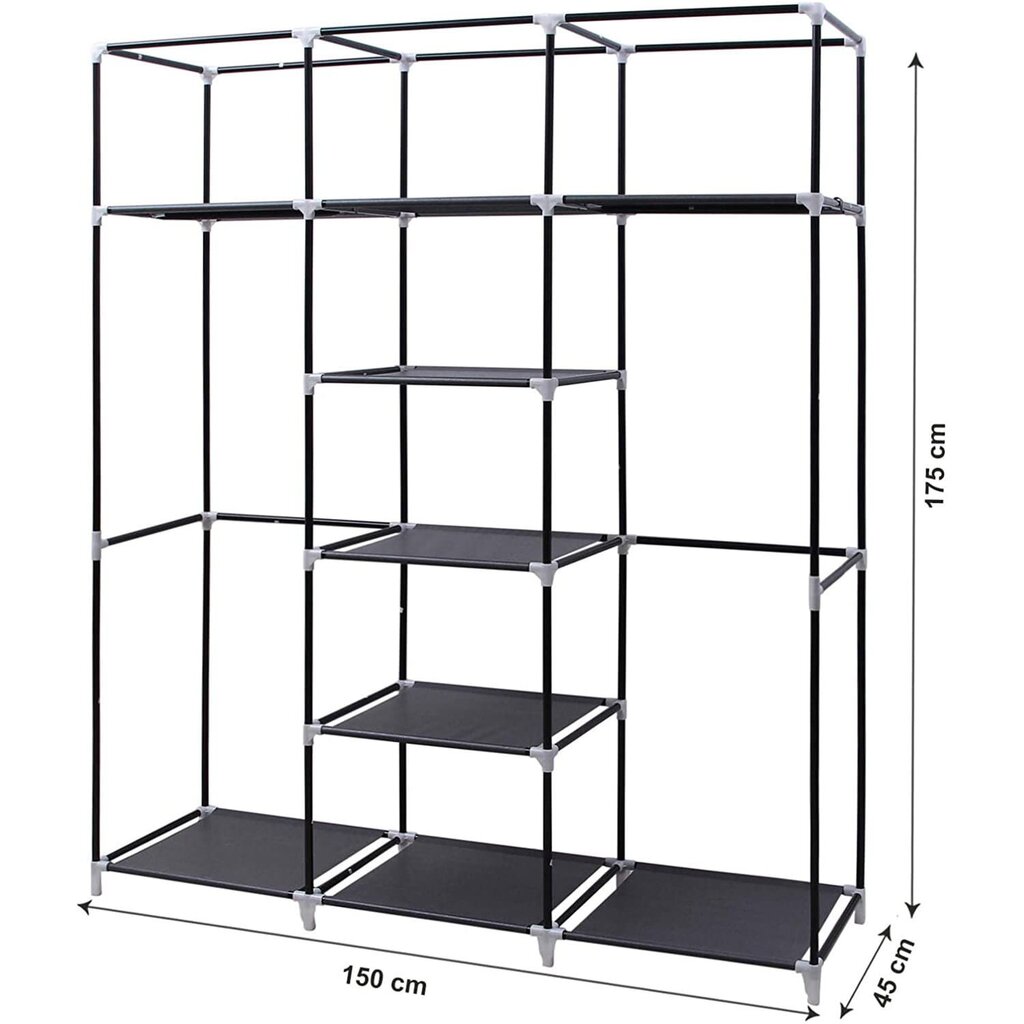 Tekstiilist kapp RYG12G, hall hind ja info | Kapid | kaup24.ee