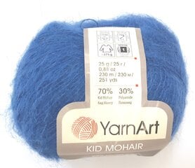 Kudumisniit YarnArt Kid Mohair, värvus sinine 24 hind ja info | Kudumistarvikud | kaup24.ee