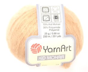 Нитки для вязания YarnArt Kid Mohair, цвет светло-коричневый 05 цена и информация | Принадлежности для вязания | kaup24.ee