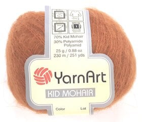 Нитки для вязания YarnArt Kid Mohair, цвет тёмно-оранжевый 16ТО цена и информация | Принадлежности для вязания | kaup24.ee