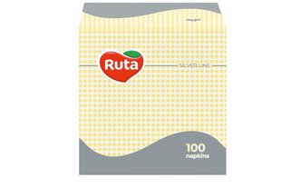 Бумажные 1-слойные салфетки Ruta, 24х24 см, желтые, 100 шт. цена и информация | Скатерти, салфетки | kaup24.ee