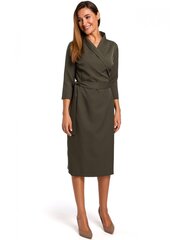 S175 Vööga plisseeritud kleit - khaki hind ja info | Kleidid | kaup24.ee