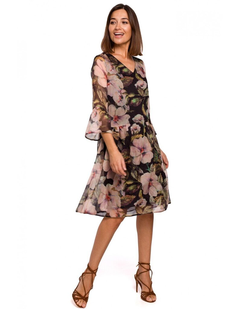 S214 Sifonkist kleit madalama vöökohaga - mudel 3 hind ja info | Kleidid | kaup24.ee