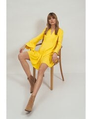 Viskoosist satsiga kleit kollane - S180 hind ja info | Kleidid | kaup24.ee