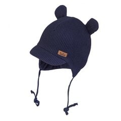 Двойная хлопчатобумажная шапка TuTu, синяя цена и информация | Шапки, перчатки, шарфы для мальчиков | kaup24.ee
