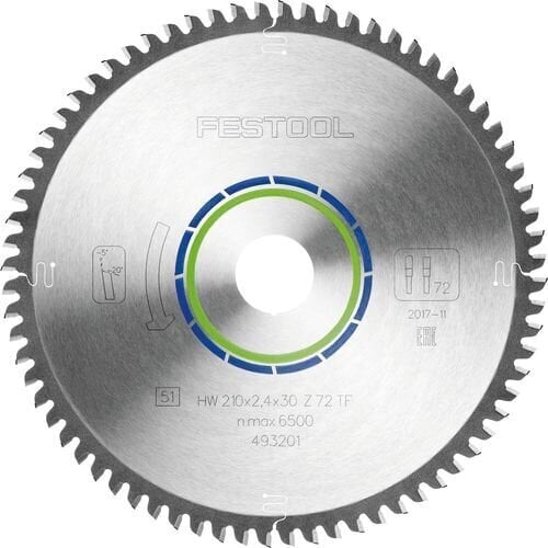 Saeketas Festool Aluminium/Plastics HW 210 x 2,4 x 30 TF72 493201 цена и информация | Käsitööriistad | kaup24.ee