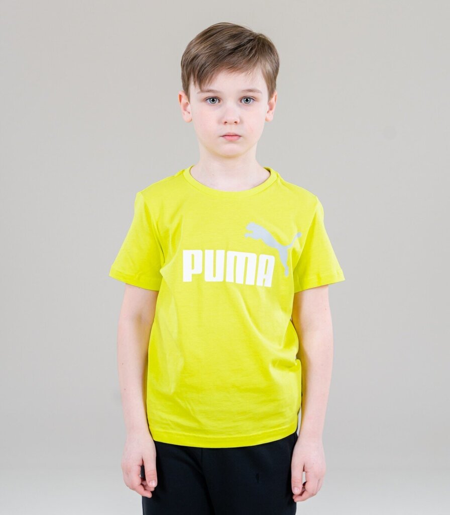 Puma laste T-särk 586985*29, kollane/valge 4064535440386 hind ja info | Poiste särgid | kaup24.ee