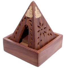Коническая деревянная коробка для благовоний Sheesham с изображением Будды цена и информация | Домашние ароматы с палочками | kaup24.ee