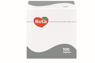 Однослойные салфетки Ruta 24х24 см белые, 100 шт. цена и информация | Скатерти, салфетки | kaup24.ee