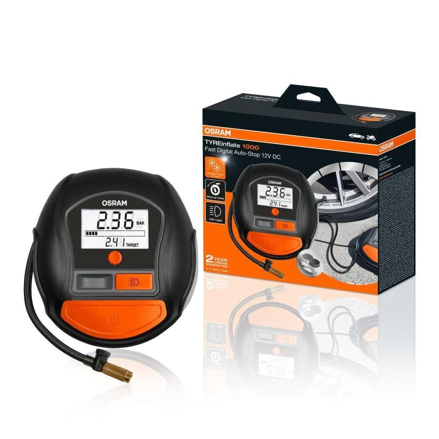 Osram digitaalne rehvipump 12 V 180 W цена и информация | Turvasüsteemid ja 12V seadmed | kaup24.ee