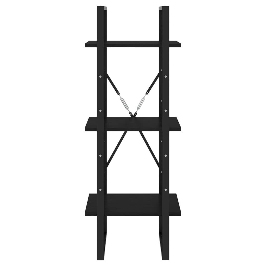 vidaXL 3-korruseline raamaturiiul, 40x30x105 cm, must, männipuit цена и информация | Riiulid | kaup24.ee