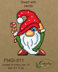Набор для вышивания Embroidery Craft Гном с конфетой FBNGI-011 цена и информация | Принадлежности для вышивания | kaup24.ee