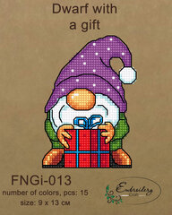 Набор для вышивания Embroidery Craft Гном с подарком FBNGI-013 цена и информация | Принадлежности для вышивания | kaup24.ee