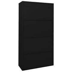 vidaXL kontorikapp liuguksega, must, 90 x 40 x 180 cm, teras hind ja info | Elutoa väikesed kapid | kaup24.ee