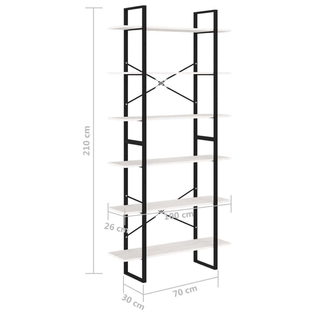 vidaXL kõrge kapp, 100 x 30 x 210 cm, valge, männipuit hind ja info | Riiulid | kaup24.ee