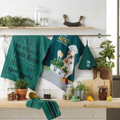 Douceur d'intérieur köögirätik Popote, roheline, 50 x 70 cm hind ja info | Köögirätikud, pajakindad, põlled | kaup24.ee