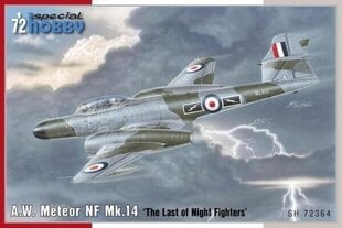 Конструктор A.W. Meteor NF Mk.14 The Last of Night Fighters 1:72 SPECIAL HOBBY SH72364 цена и информация | Развивающий мелкую моторику - кинетический песок KeyCraft NV215 (80 г) детям от 3+ лет, бежевый | kaup24.ee