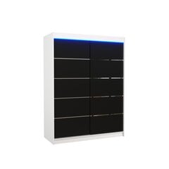 LED valgustusega kapp ADRK Furniture Luft, valge/must hind ja info | Kapid | kaup24.ee