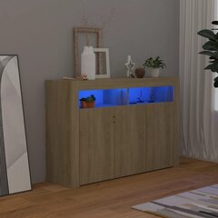 vidaXL puhvetkapp LED tuledega, Sonoma tamm, 115,5 x 30 x 75 cm цена и информация | Шкафчики в гостиную | kaup24.ee