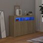 vidaXL puhvetkapp LED tuledega, Sonoma tamm, 115,5 x 30 x 75 cm цена и информация | Elutoa väikesed kapid | kaup24.ee