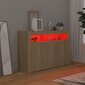 vidaXL puhvetkapp LED tuledega, Sonoma tamm, 115,5 x 30 x 75 cm hind ja info | Elutoa väikesed kapid | kaup24.ee
