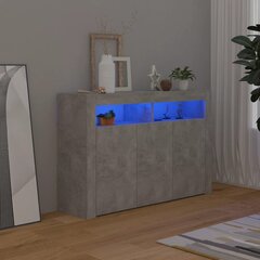 vidaXL puhvetkapp LED-tulega, betoonhall, 115,5 x 30 x 75 cm цена и информация | Шкафчики в гостиную | kaup24.ee