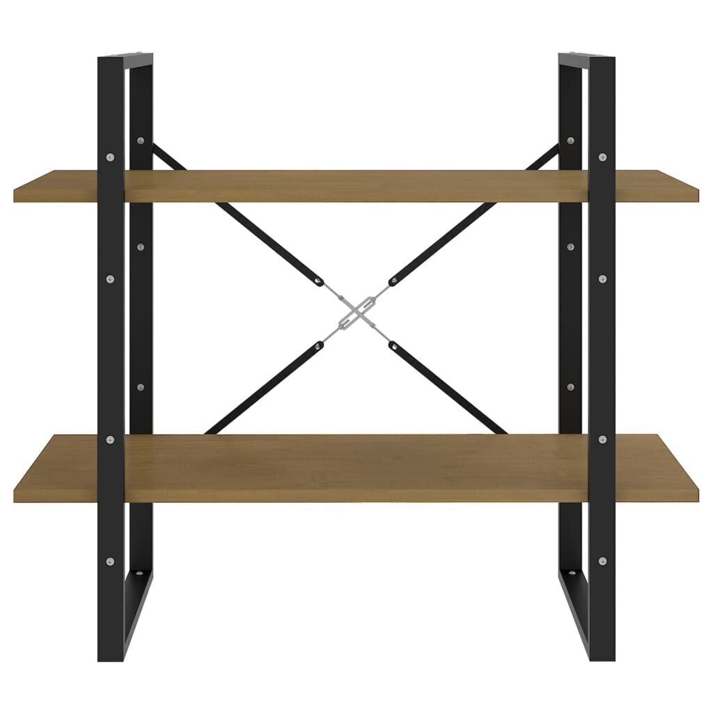 vidaXL 2-korruseline raamaturiiul, 80 x 30 x 70 cm, pruun, männipuit цена и информация | Riiulid | kaup24.ee