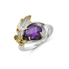 Серебряное (925) кольцо с драгоценными камнями, код f50222 F50222EU-52 цена и информация | Кольцо | kaup24.ee