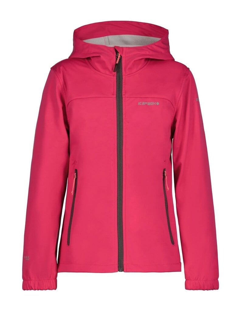 Icepeak laste softshell-jope Kleve 51896-9*660, fuksia/must 6438513929008 hind ja info | Tüdrukute kampsunid, vestid ja jakid | kaup24.ee