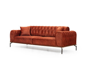 Трехместный диван Kalune Design Siesta, стеганый, оранжевый цена и информация | Диваны | kaup24.ee