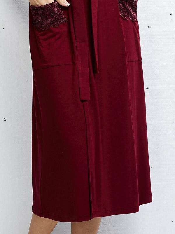 Viskoosist hommikumantel Lega HLV04, bordo hind ja info | Naiste hommikumantlid | kaup24.ee