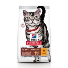 Hill's Science Plan Hairball & Indoor Adult kassitoit kanaga, 3 kg hind ja info | Kuivtoit kassidele | kaup24.ee