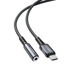 Acefast USB Type C audio cable - 3.5mm mini jack (female) 18cm, AUX gray (C1-07 deep space gray) цена и информация | Кабели для телефонов | kaup24.ee