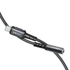 Acefast USB Type C audio cable - 3.5mm mini jack (female) 18cm, AUX gray (C1-07 deep space gray) цена и информация | Кабели для телефонов | kaup24.ee